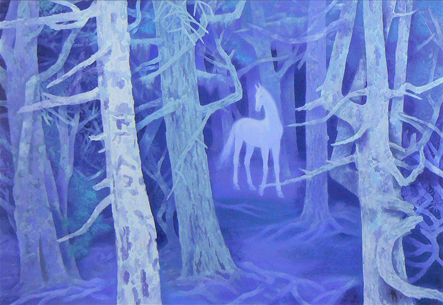 東山魁夷　版画　白馬の森