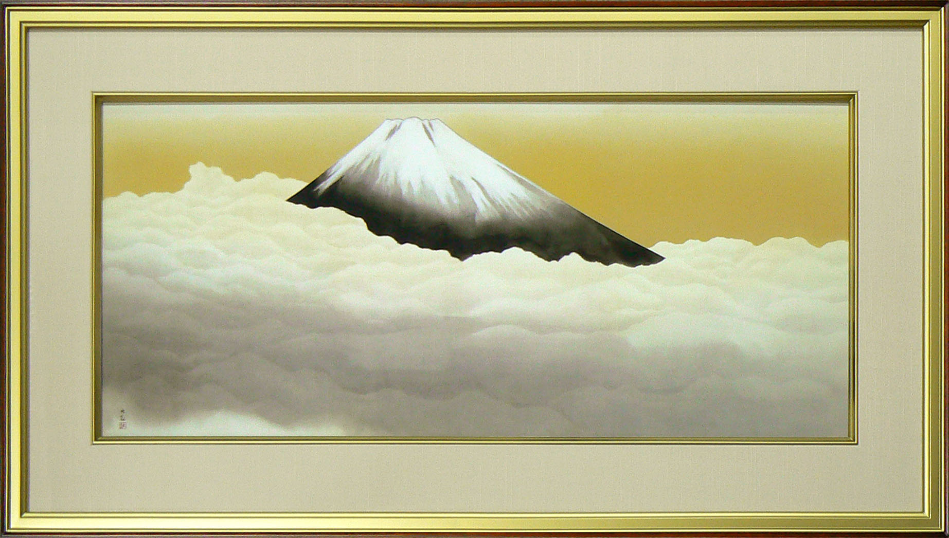 爆売り 横山大観 富士山 絵画 雲中富士 彩美版 シルクスクリーン 手摺り 名画 日本画 リビング 玄関 エディションナンバー入り 通販 販売  プレゼント お祝い